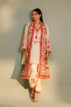 Unstitched Embroidered 3 Piece Muzlin Suit