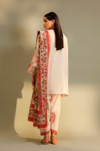 Unstitched Embroidered 3 Piece Muzlin Suit