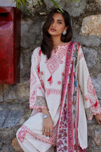 Unstitched Embroidered 3 Piece Muzlin Suit