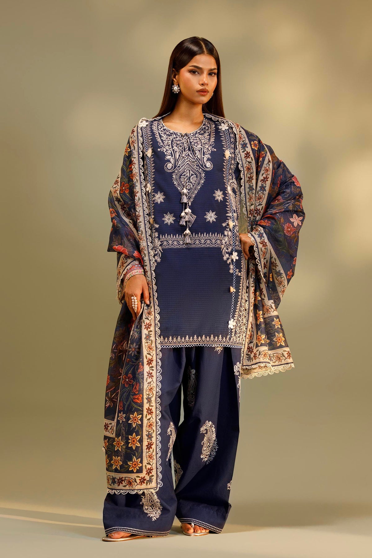 Sana Safinaz Unstitched Embroidered 3 Piece Muzlin Suit, view 1