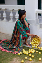 Unstitched Embroidered 3 Piece Muzlin Suit