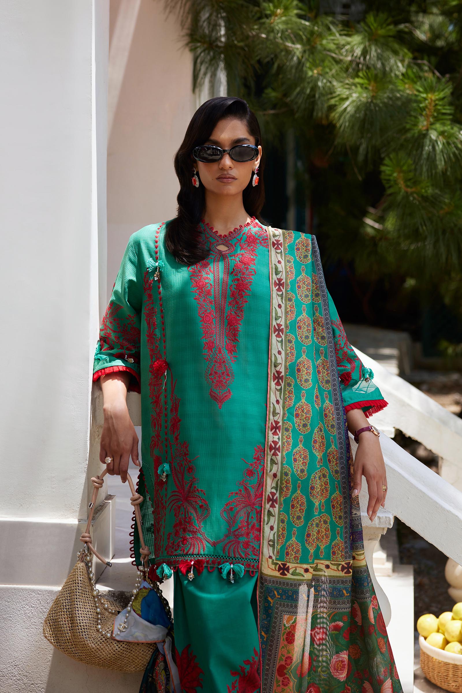 Unstitched Embroidered 3 Piece Muzlin Suit