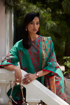 Unstitched Embroidered 3 Piece Muzlin Suit