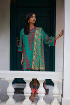 Unstitched Embroidered 3 Piece Muzlin Suit