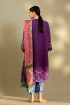 Unstitched Embroidered 3 Piece Muzlin Suit