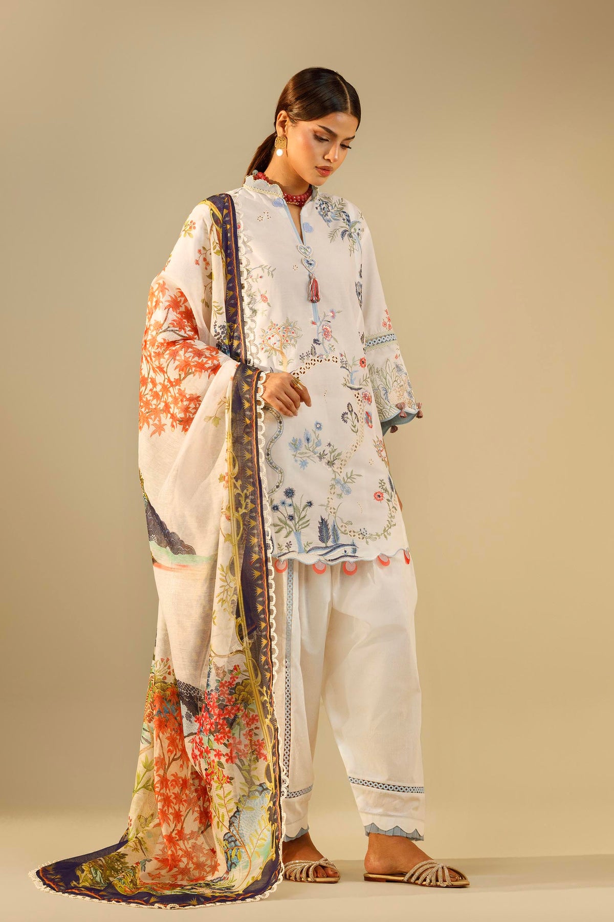 Sana Safinaz Unstitched Embroidered 3 Piece Muzlin Suit, view 1