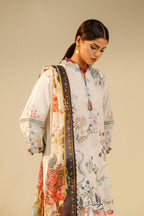 Unstitched Embroidered 3 Piece Muzlin Suit