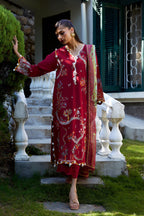 Unstitched Embroidered 3 Piece Muzlin Suit