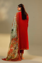 Unstitched Embroidered 3 Piece Muzlin Suit