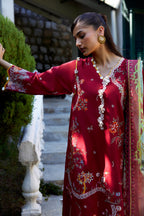 Unstitched Embroidered 3 Piece Muzlin Suit
