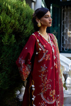 Unstitched Embroidered 3 Piece Muzlin Suit
