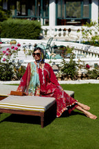 Unstitched Embroidered 3 Piece Muzlin Suit