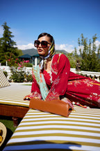 Unstitched Embroidered 3 Piece Muzlin Suit