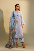 Unstitched Embroidered 3 Piece Muzlin Suit