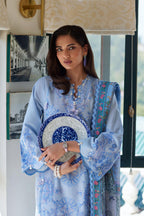 Unstitched Embroidered 3 Piece Muzlin Suit