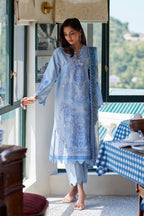 Unstitched Embroidered 3 Piece Muzlin Suit