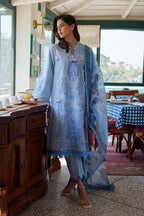 Unstitched Embroidered 3 Piece Muzlin Suit