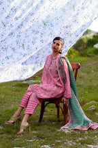 Unstitched Embroidered 3 Piece Muzlin Suit