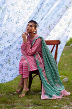 Unstitched Embroidered 3 Piece Muzlin Suit