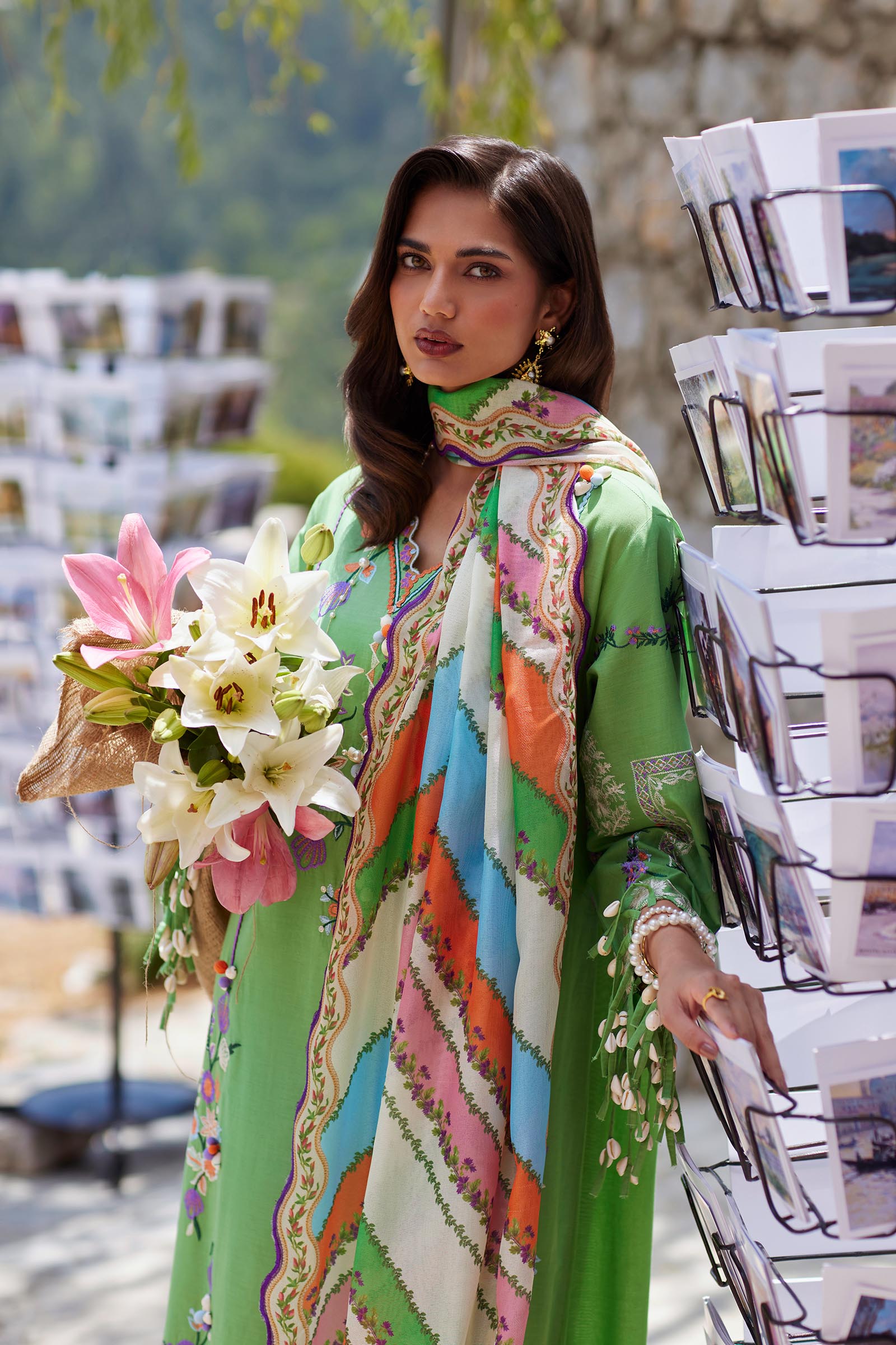 Unstitched Embroidered 3 Piece Muzlin Suit