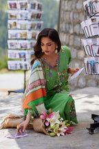 Unstitched Embroidered 3 Piece Muzlin Suit