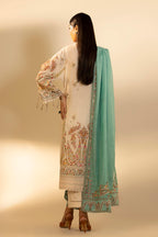 Unstitched Embroidered 3 Piece Muzlin Suit