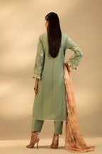 Unstitched Embroidered 3 Piece Muzlin Suit
