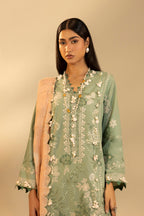 Unstitched Embroidered 3 Piece Muzlin Suit