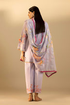 Unstitched Embroidered 3 Piece Muzlin Suit