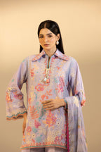 Unstitched Embroidered 3 Piece Muzlin Suit