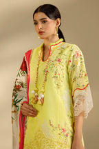 Unstitched Embroidered 3 Piece Muzlin Suit