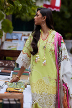 Unstitched Embroidered 3 Piece Muzlin Suit
