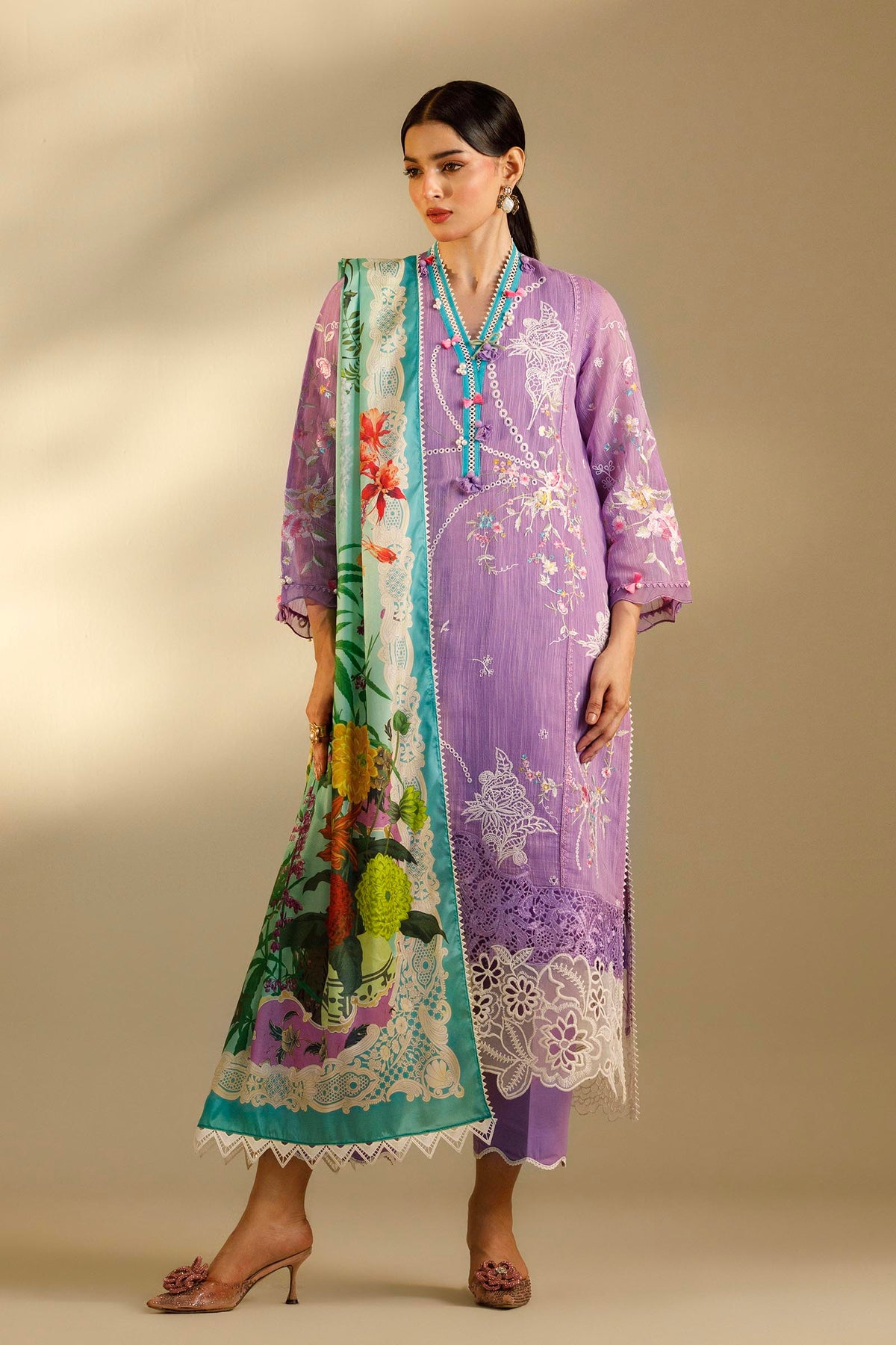 Sana Safinaz Unstitched Embroidered 3 Piece Muzlin Suit, view 1