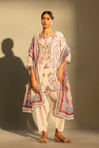 Unstitched Embroidered 3 Piece Muzlin Suit
