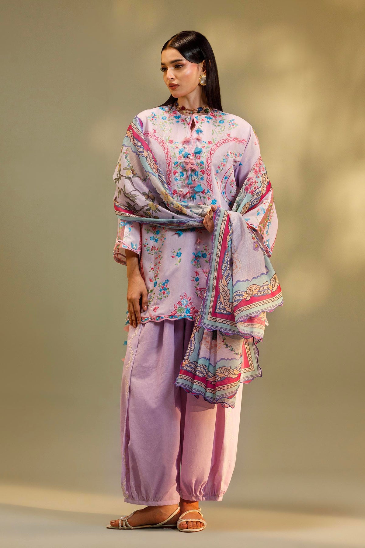 Sana Safinaz Unstitched Embroidered 3 Piece Muzlin Suit, view 1