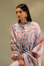 Unstitched Embroidered 3 Piece Muzlin Suit