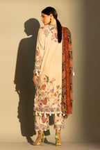 Unstitched Embroidered 3 Piece Muzlin Suit