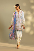 Unstitched Embroidered 3 Piece Muzlin Suit