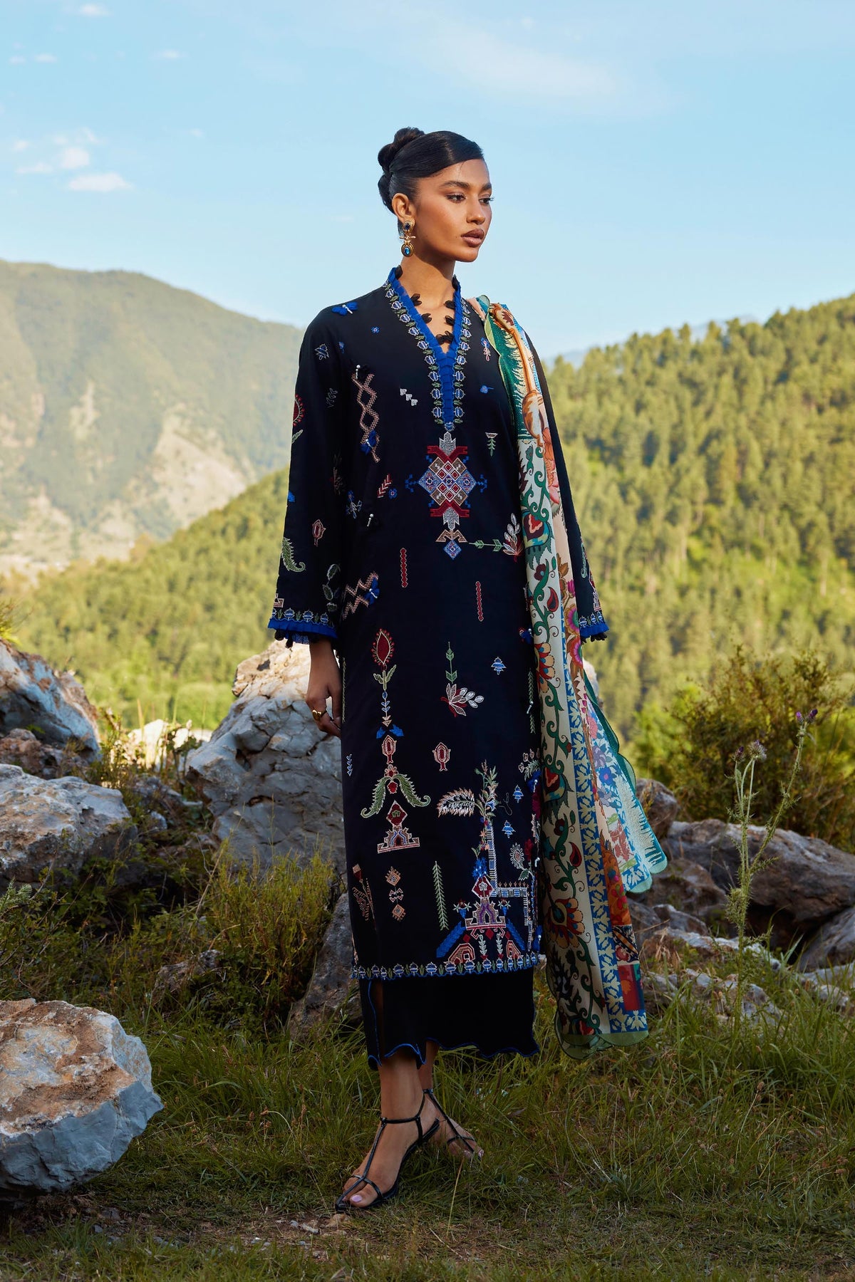 Sana Safinaz Unstitched Embroidered 3 Piece Muzlin Suit, view 1
