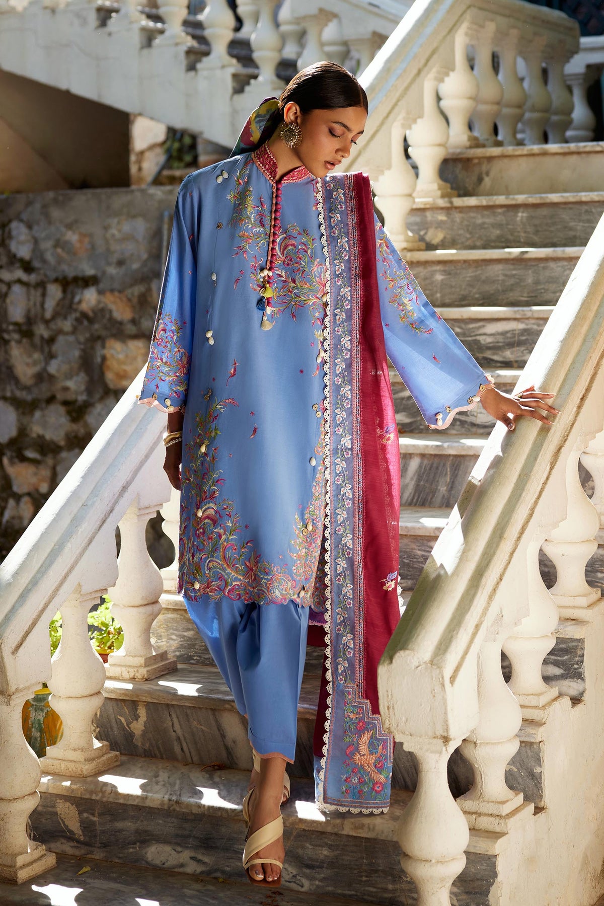Sana Safinaz Unstitched Embroidered 3 Piece Muzlin Suit, view 1
