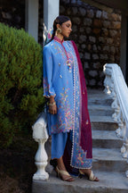 Unstitched Embroidered 3 Piece Muzlin Suit