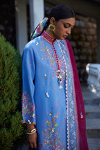 Unstitched Embroidered 3 Piece Muzlin Suit