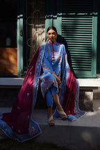 Unstitched Embroidered 3 Piece Muzlin Suit