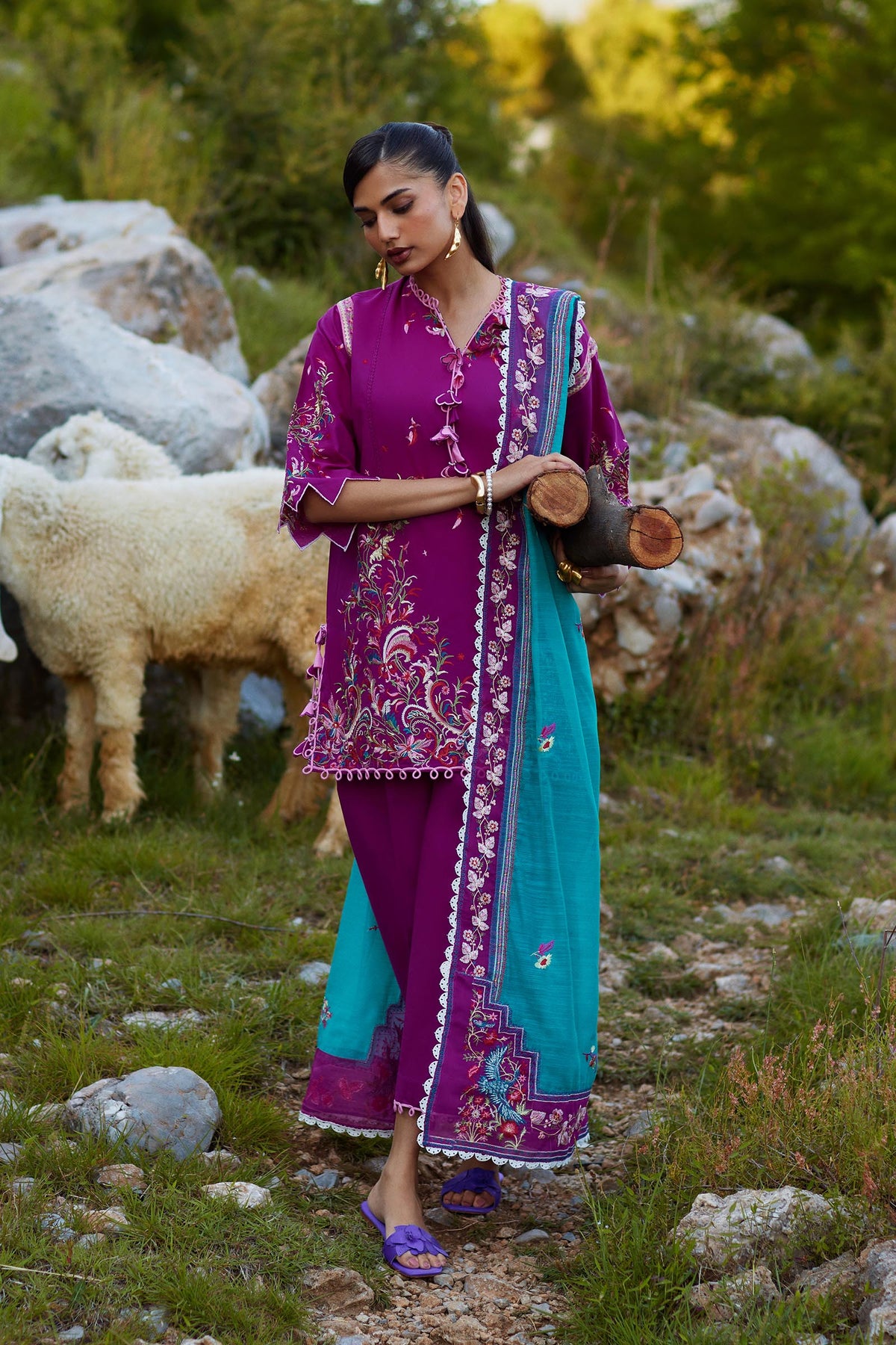Sana Safinaz Unstitched Embroidered 3 Piece Muzlin Suit, view 1