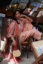 Unstitched Embroidered 3 Piece Muzlin Suit