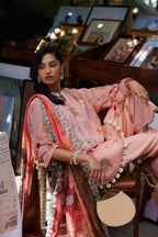 Unstitched Embroidered 3 Piece Muzlin Suit