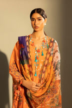 Unstitched Embroidered 3 Piece Muzlin Suit