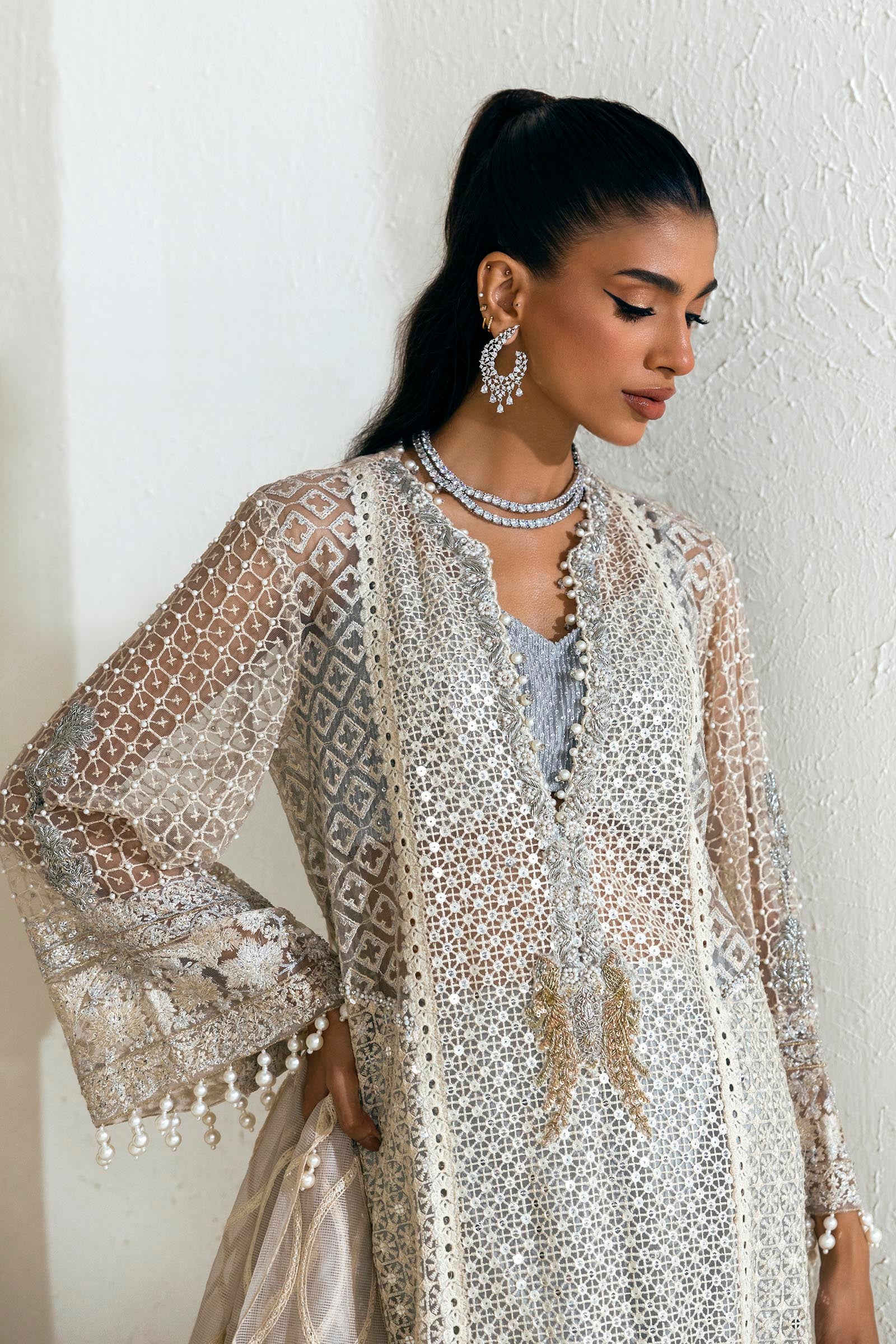 Unstitched 3 Piece Net Suit