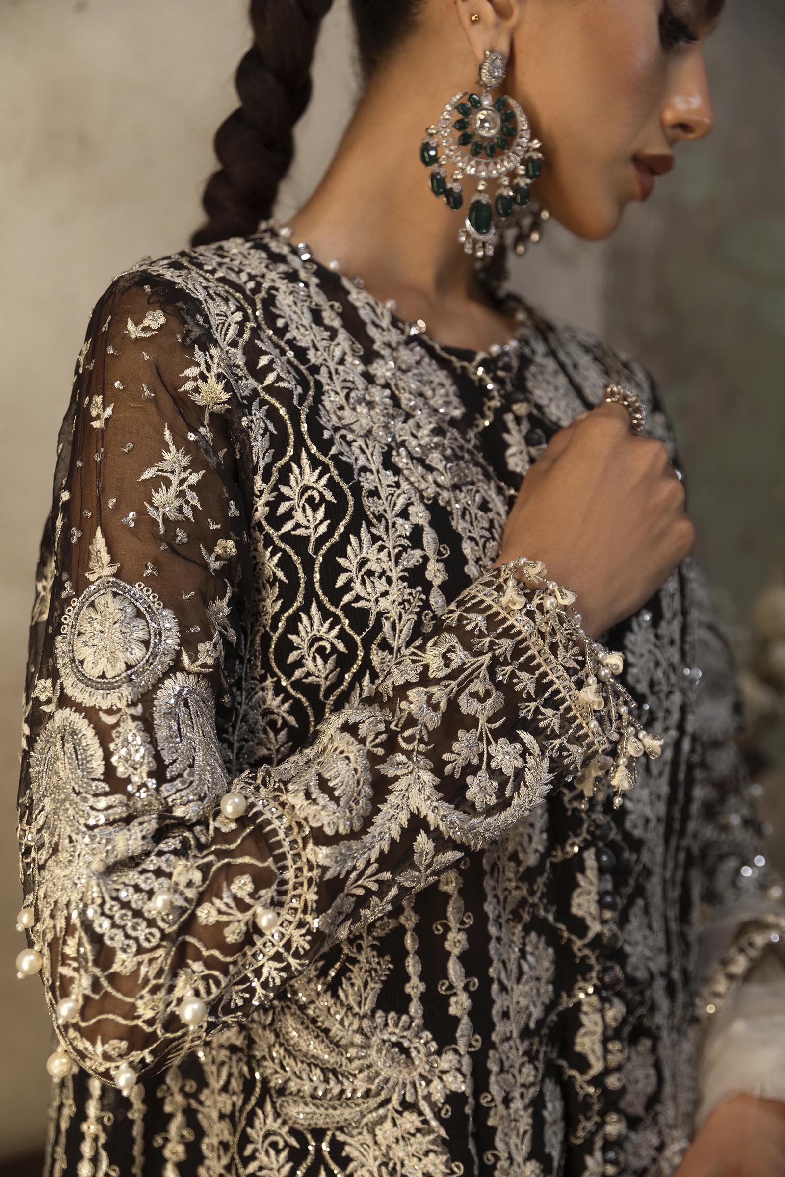 Unstitched Woven Net 3 Piece Suit Secondary image