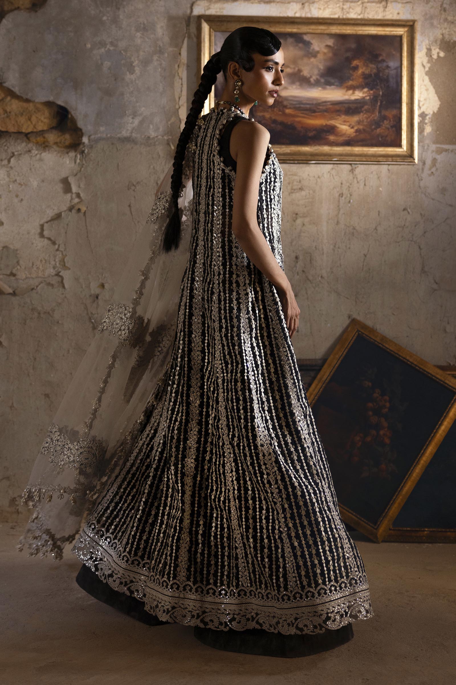 Unstitched Woven Net 3 Piece Suit